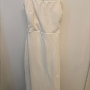 Windsor Strapless Crepe White Dress